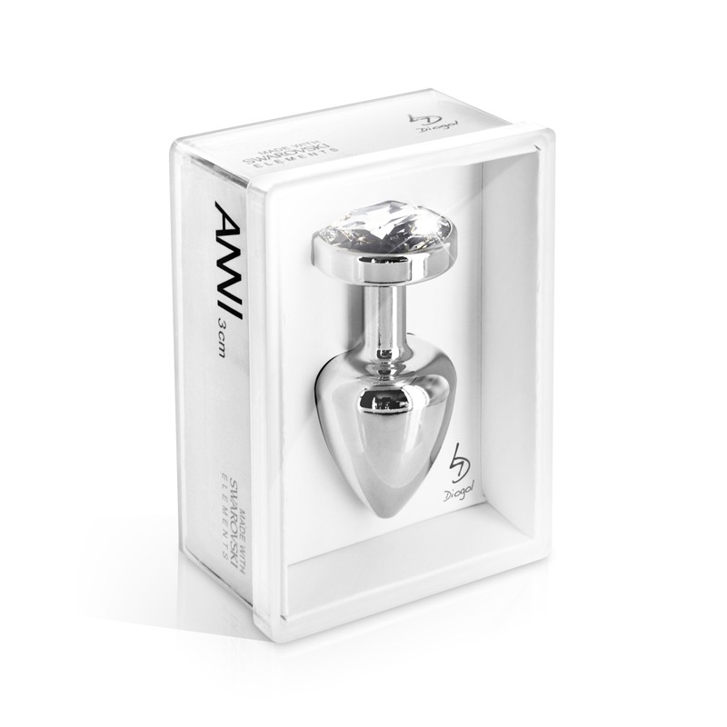 Анальна пробка зі стразою Diogol Anni round stainless steel 3 см Анальна пробка зі стразою Diogol Anni round stainless steel 3 см