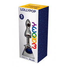 Металлическая анальна пробка Wooomy Lollypop Double Ball Metal Plug Blue S, диаметр 2,8 см, длина 8,