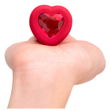 Анальная пробка с вибрацией и пультом управления B-Vibe Vibrating Heart Plug M/L красная