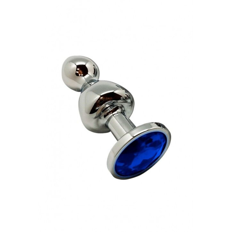 Металева анальна пробка Wooomy Lollypop Double Ball Metal Plug Blue S, діаметр 2,8см, довжина 8,5см Металева анальна пробка Wooomy Lollypop Double Ball Metal Plug Blue S, діаметр 2,8см, довжина 8,5см