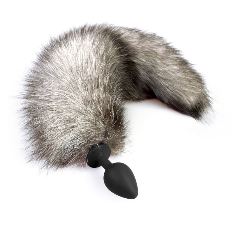 Силиконовая анальная пробка с хвостом из натурального меха Art of Sex size M Artctic fox Силиконовая анальная пробка с хвостом из натурального меха Art of Sex size M Artctic fox