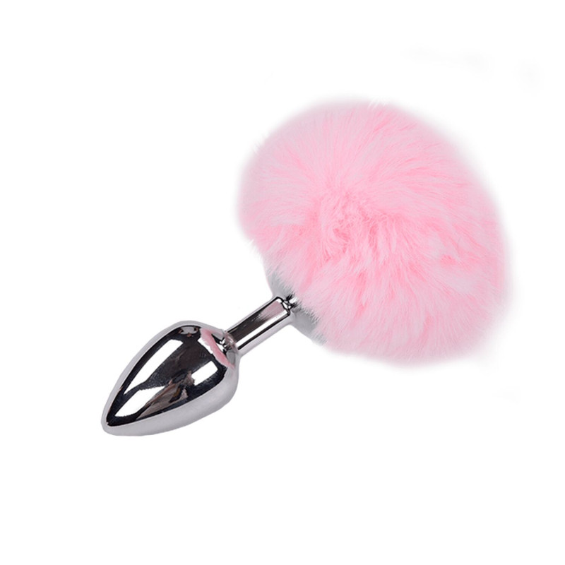 Металлическая анальная пробка Кроличий хвостик Alive Fluffy Plug M Pink, диаметр 3,4 см Металлическая анальная пробка Кроличий хвостик Alive Fluffy Plug M Pink, диаметр 3,4 см
