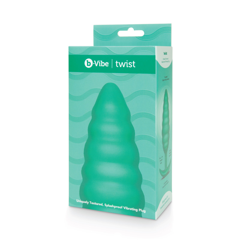 Анальная пробка с вибрацией B-Vibe Texture Twist зеленая Анальная пробка с вибрацией B-Vibe Texture Twist зеленая