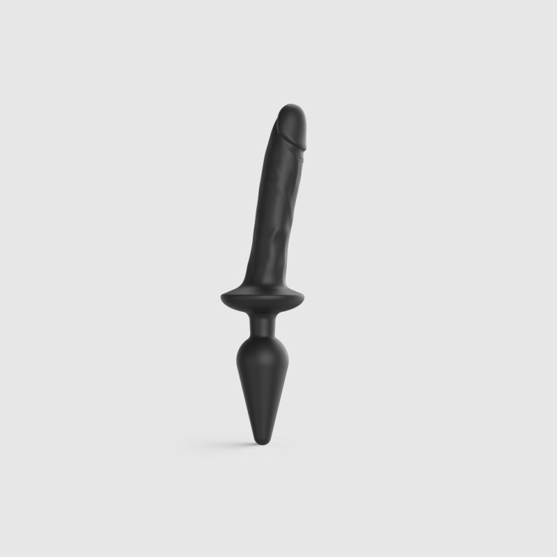 Анальна пробка з дилдо 2в1 Strap-On-Me SWITCH PLUG-IN REALISTIC DILDO Black L, діаметр 4,5/3,4 см Анальна пробка з дилдо 2в1 Strap-On-Me SWITCH PLUG-IN REALISTIC DILDO Black L, діаметр 4,5/3,4 см