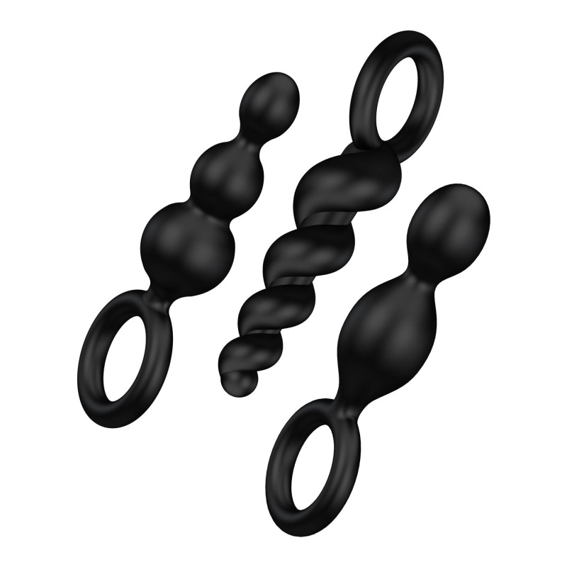 Набор анальных пробок Satisfyer Plugs black 3 шт Набор анальных пробок Satisfyer Plugs black 3 шт