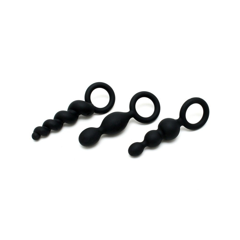 Набор анальных пробок Satisfyer Plugs black 3 шт Набор анальных пробок Satisfyer Plugs black 3 шт