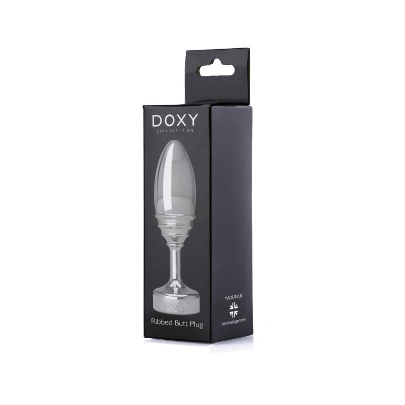 Металлическая анальная пробка DOXY Butt Plug RIBBED, ребристая, диаметр 3,3 см Металлическая анальная пробка DOXY Butt Plug RIBBED, ребристая, диаметр 3,3 см