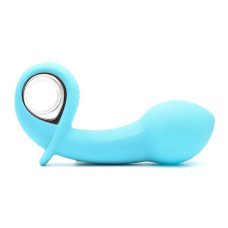 Анальний вібратор KisToy Klein Блакитний з кінчиком, що надується.