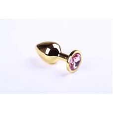 Анальная пробка sLash Pink Topaz M Золотая