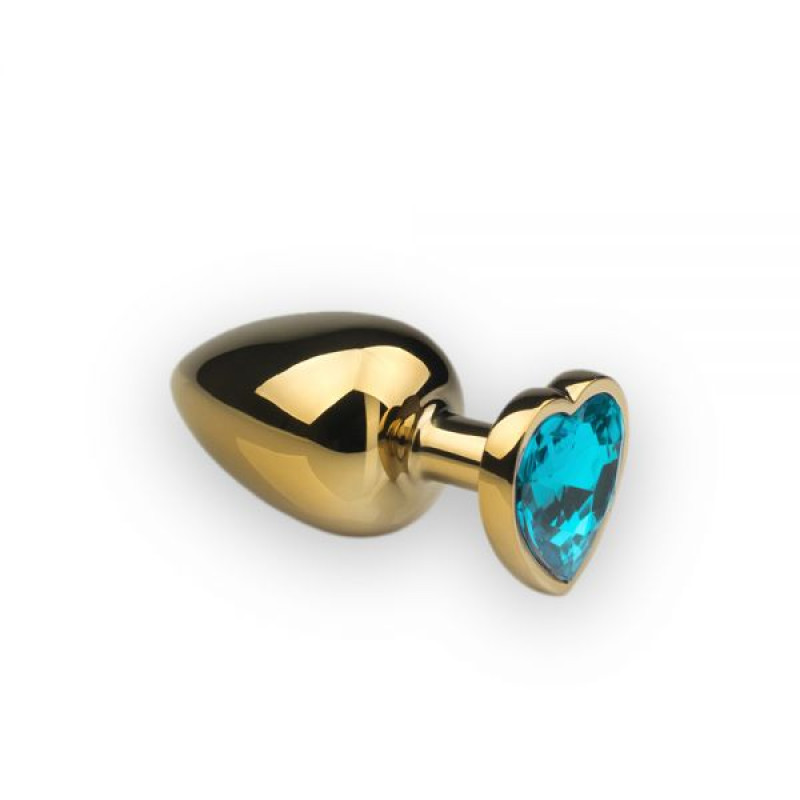 Анальная пробка sLash Heart Topaz L Золотая Анальная пробка sLash Heart Topaz L Золотая