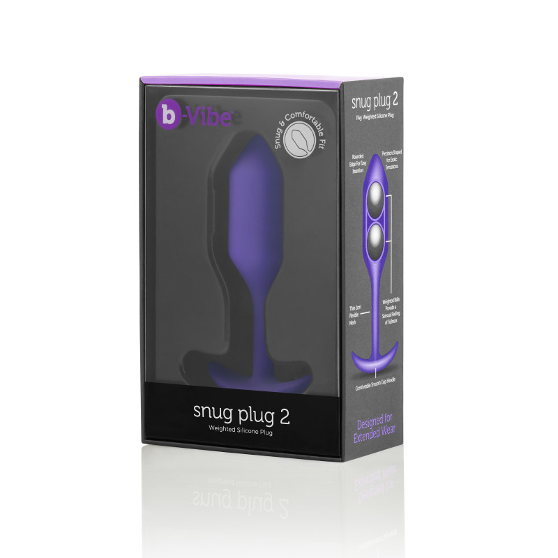 Анальна пробка із зміщеним центром ваги B-Vibe Snug Plug 2 фіолетова Анальна пробка із зміщеним центром ваги B-Vibe Snug Plug 2 фіолетова