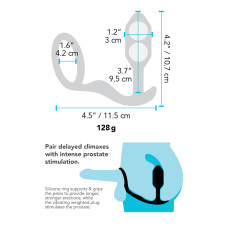 Анальная пробка с эрекционным кольцом B-Vibe Snug & Tug черная