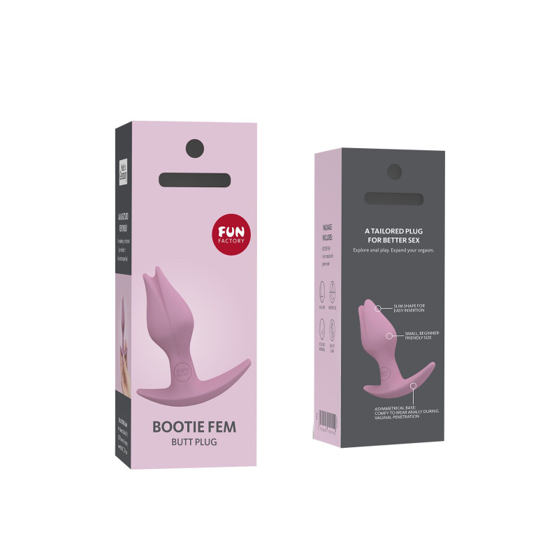 Анальная пробка Fun Factory BOOTIE FEM, фиолетовая, в виде бутона, диаметр 2,9 см, тонкий ограничитель Анальная пробка Fun Factory BOOTIE FEM, фиолетовая, в виде бутона, диаметр 2,9 см, тонкий ограничитель