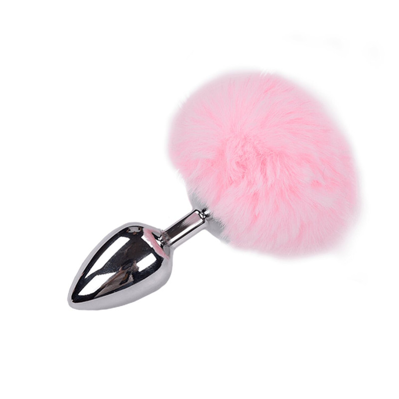 Металлическая анальная пробка Кроличий хвостик Alive Fluffy Plug L Pink, диаметр 3,9 см Металлическая анальная пробка Кроличий хвостик Alive Fluffy Plug L Pink, диаметр 3,9 см