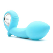 Анальний вібратор KisToy Klein Блакитний з кінчиком, що надується.