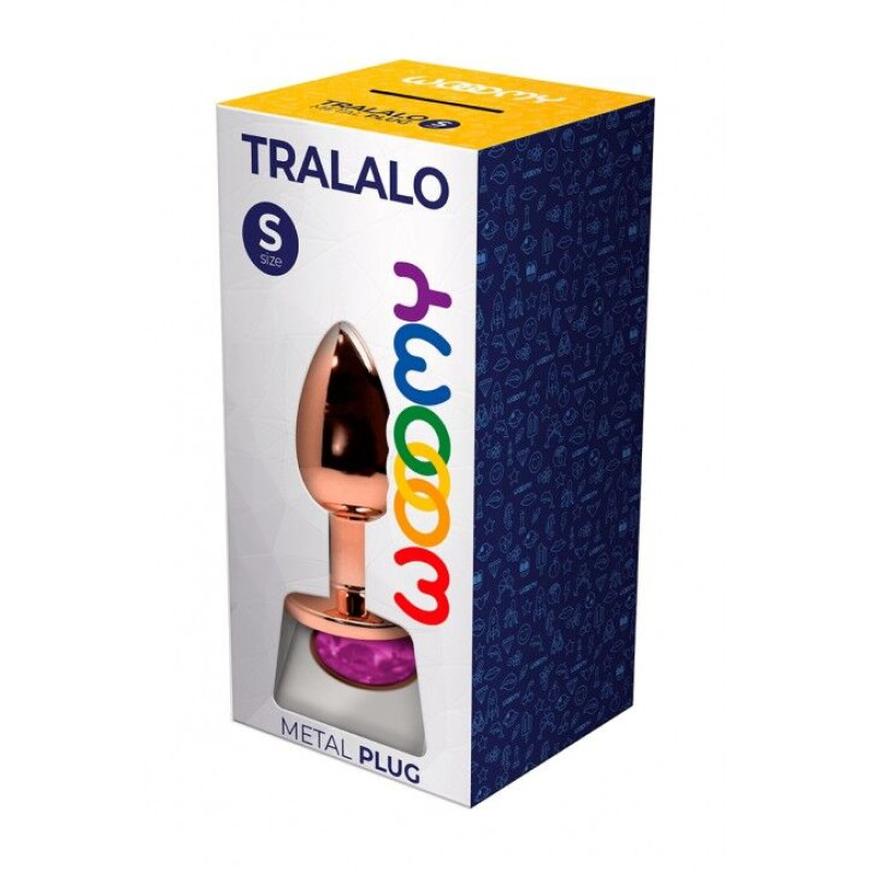 Металева анальна пробка Wooomy Tralalo Rose Gold Metal Plug Magenta S, діаметр 2,8 см, довжина 7 см Металева анальна пробка Wooomy Tralalo Rose Gold Metal Plug Magenta S, діаметр 2,8 см, довжина 7 см