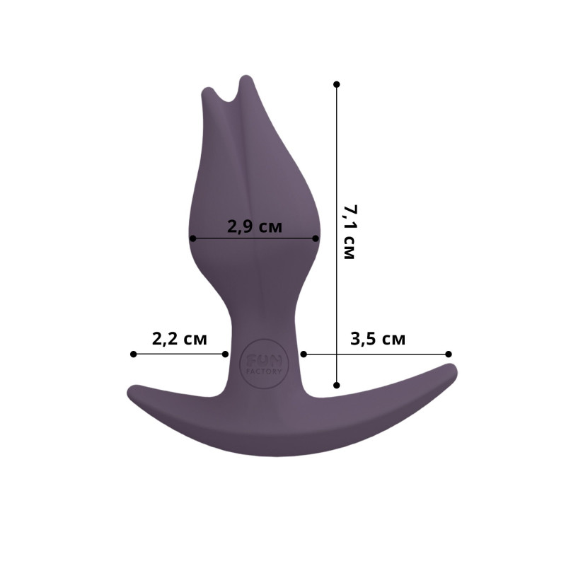 Анальная пробка Fun Factory BOOTIE FEM, фиолетовая, в виде бутона, диаметр 2,9 см, тонкий ограничитель Анальная пробка Fun Factory BOOTIE FEM, фиолетовая, в виде бутона, диаметр 2,9 см, тонкий ограничитель