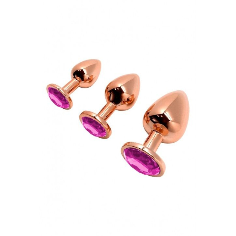 Металева анальна пробка Wooomy Tralalo Rose Gold Metal Plug Magenta S, діаметр 2,8 см, довжина 7 см Металева анальна пробка Wooomy Tralalo Rose Gold Metal Plug Magenta S, діаметр 2,8 см, довжина 7 см