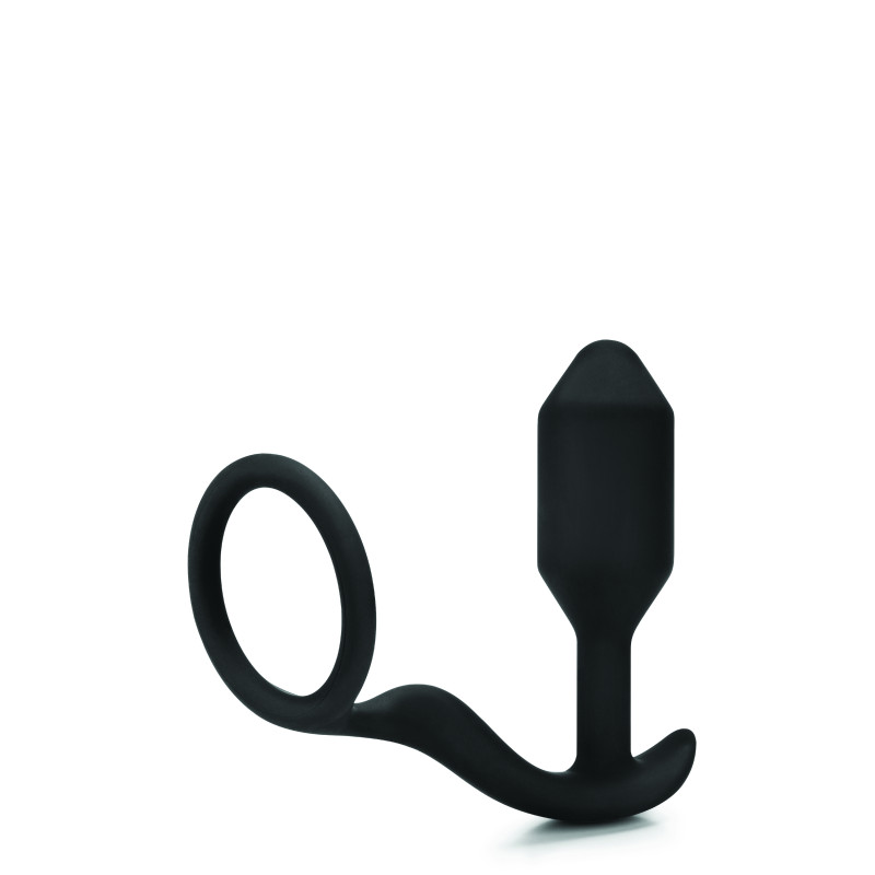 Анальна пробка з ерекційним кільцем B-Vibe Snug & Tug чорна Анальна пробка з ерекційним кільцем B-Vibe Snug & Tug чорна