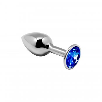 Анальная металлическая пробка с кристаллом Alive Mini Metal Butt Plug Blue S
