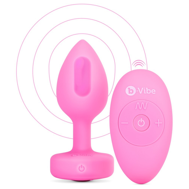 Анальная пробка с вибрацией и пультом управления B-Vibe Vibrating Heart Plug S/M розовая Анальная пробка с вибрацией и пультом управления B-Vibe Vibrating Heart Plug S/M розовая