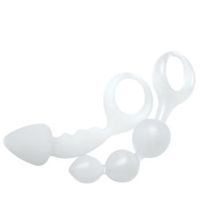 Сет із 2 анальних пробок Topco Sales Bottoms Up® Butt Silicone Anal Toy Білий