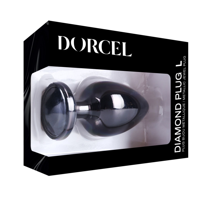 Металева анальна пробка з кристалом Dorcel Diamond Plug Black L Металева анальна пробка з кристалом Dorcel Diamond Plug Black L