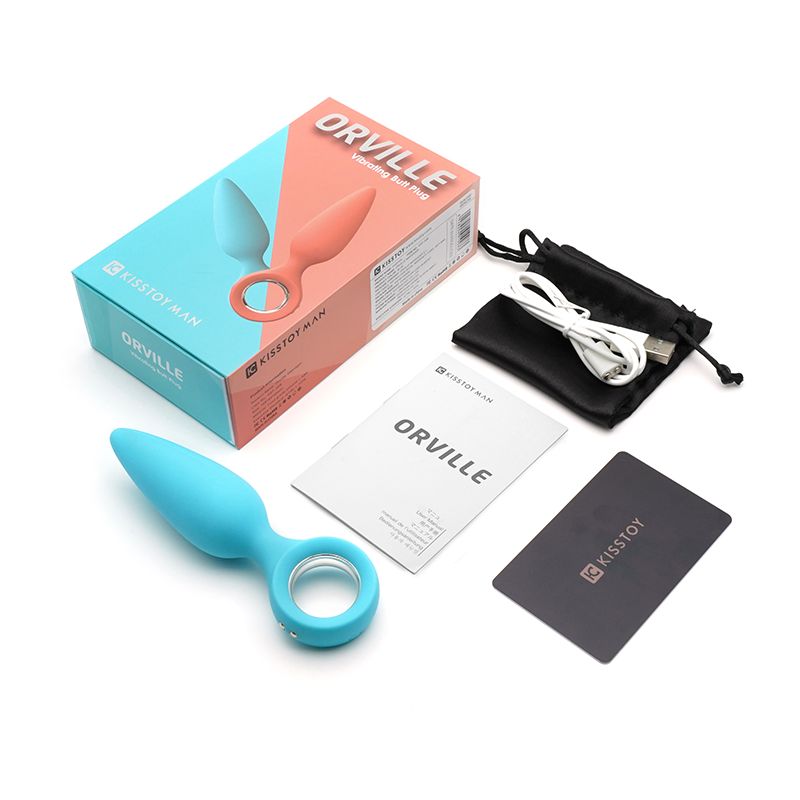 Анальная вибропробка KisToy Orville Голубая Анальная вибропробка KisToy Orville Голубая