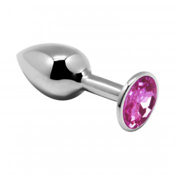 Анальная металлическая пробка с кристаллом Alive Mini Metal Butt Plug Pink L