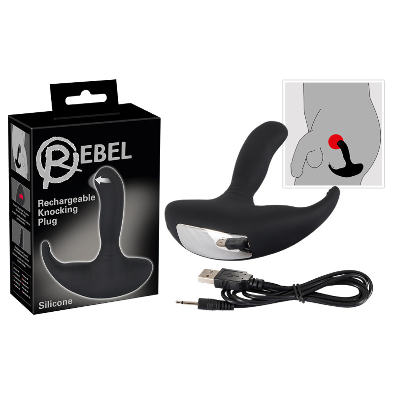 Масажер простати Rebel Rechargeable Knocking Pl Чорний Масажер простати Rebel Rechargeable Knocking Pl Чорний