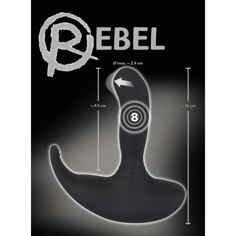 Масажер простати Rebel Rechargeable Knocking Pl Чорний Масажер простати Rebel Rechargeable Knocking Pl Чорний