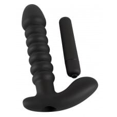 Анальный вибратор Black Velvets Vibrating Vibrator Черный