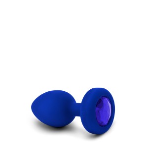 Анальна пробка з каменем та з вібрацією B-Vibe Vibrating Jewel Plug синя L/XL