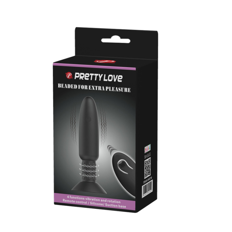 Анальная пробка Pretty Love Beaded for xtra pleasure Plug Черная Анальная пробка Pretty Love Beaded for xtra pleasure Plug Черная