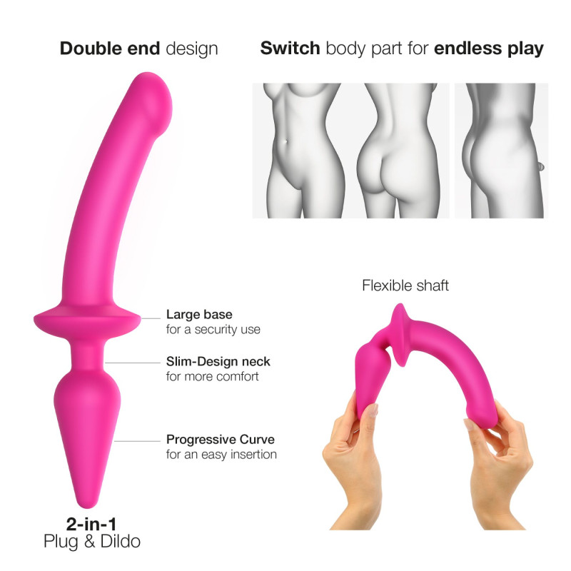 Анальная пробка с дилдо 2в1 Strap-On-Me SWITCH PLUG-IN DILDO Fuchsia L, диаметр 4,5/3,4 см Анальная пробка с дилдо 2в1 Strap-On-Me SWITCH PLUG-IN DILDO Fuchsia L, диаметр 4,5/3,4 см