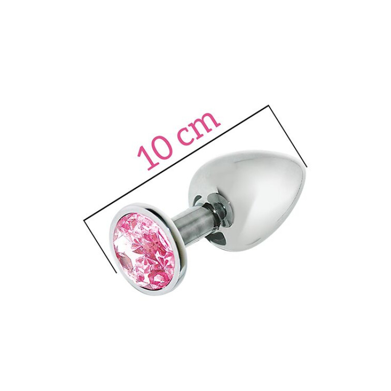 Металлическая анальная пробка с розовым кристаллом MAI Attraction Toys №74 10/4 см Металлическая анальная пробка с розовым кристаллом MAI Attraction Toys №74 10/4 см