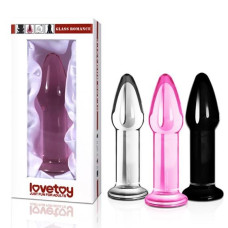 Анальная пробка LoveToy Glass Romance 5" Pink