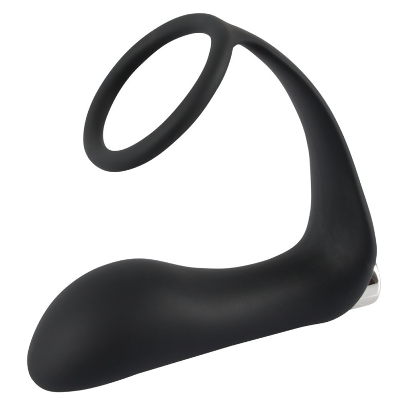 Массажер простаты с эрекционным кольцом Black Velvets Vibrating Ring & Plug Массажер простаты с эрекционным кольцом Black Velvets Vibrating Ring & Plug