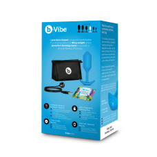 Анальна пробка із зміщеним центром ваги B-Vibe Snug Plug 3 блакитна L
