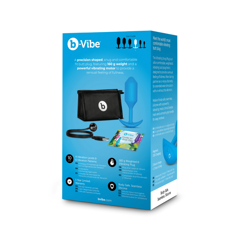 Анальная пробка со смещенным центром тяжести B-Vibe Snug Plug 3 голубая L Анальная пробка со смещенным центром тяжести B-Vibe Snug Plug 3 голубая L