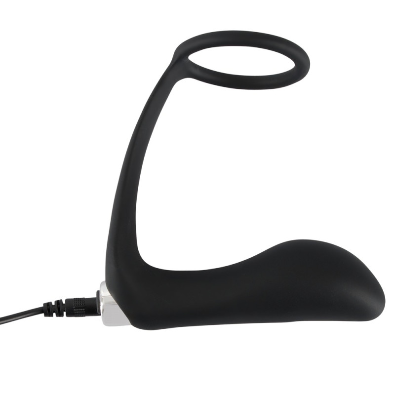 Массажер простаты с эрекционным кольцом Black Velvets Vibrating Ring & Plug Массажер простаты с эрекционным кольцом Black Velvets Vibrating Ring & Plug