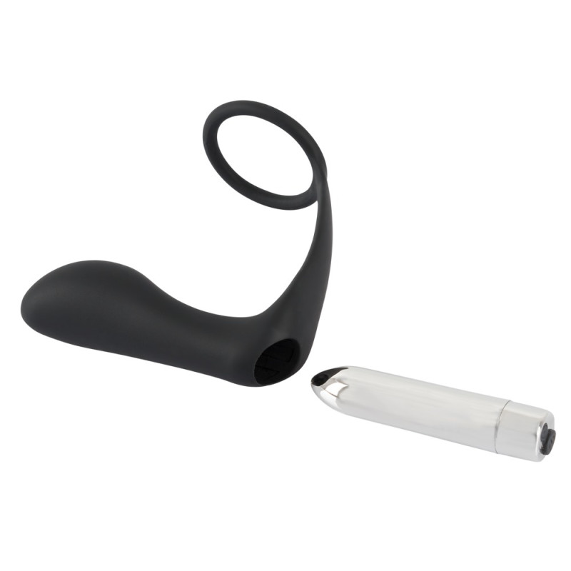 Массажер простаты с эрекционным кольцом Black Velvets Vibrating Ring & Plug Массажер простаты с эрекционным кольцом Black Velvets Vibrating Ring & Plug