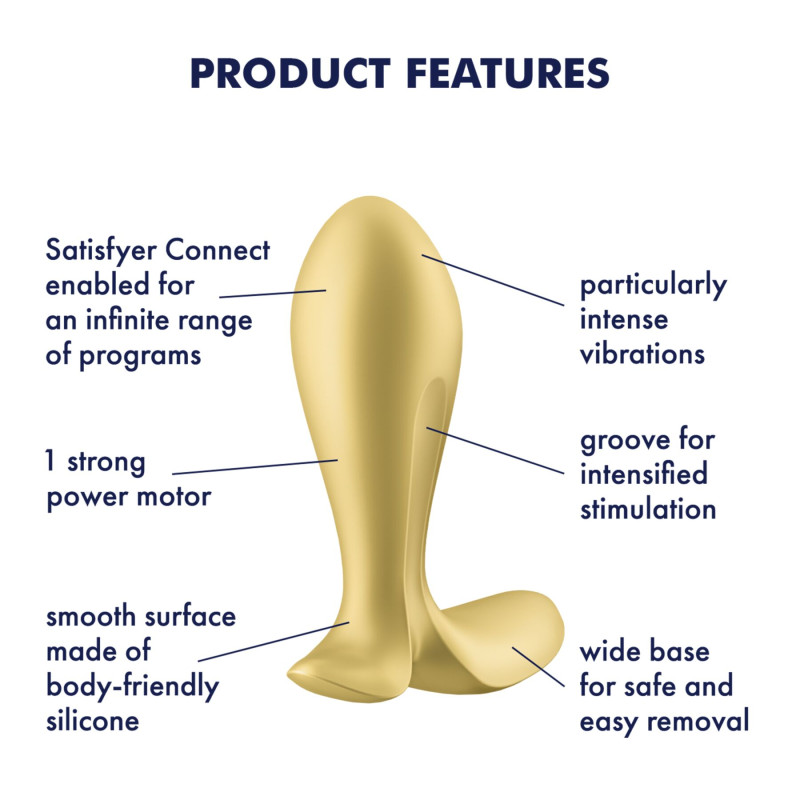 Анальна смарт-пробка з вібрацією Satisfyer Intensity Plug Gold Анальна смарт-пробка з вібрацією Satisfyer Intensity Plug Gold