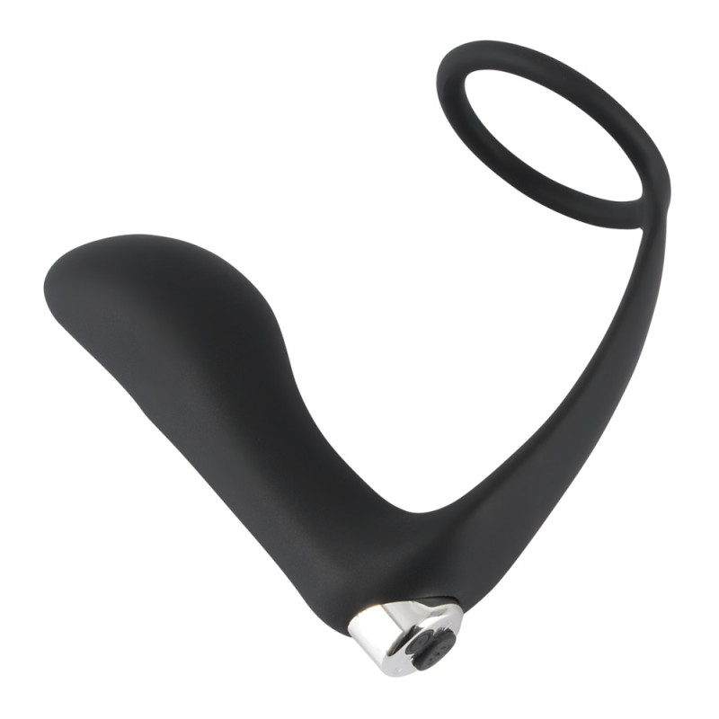 Массажер простаты с эрекционным кольцом Black Velvets Vibrating Ring & Plug Массажер простаты с эрекционным кольцом Black Velvets Vibrating Ring & Plug