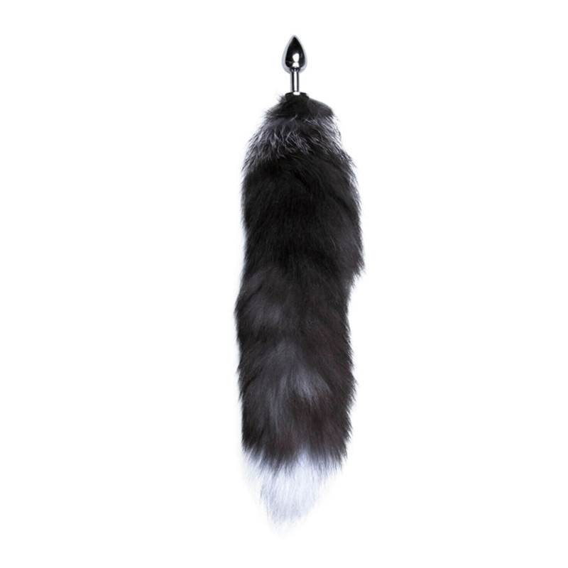Металева анальна пробка Лисячий хвіст Alive Black And White Fox Tail S, діаметр 2,9 см Металева анальна пробка Лисячий хвіст Alive Black And White Fox Tail S, діаметр 2,9 см
