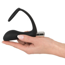 Массажер простаты с эрекционным кольцом Black Velvets Vibrating Ring & Plug