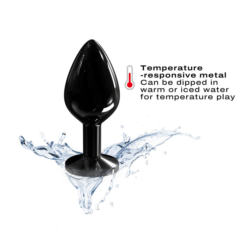 Металлическая анальная пробка с кристаллом Dorcel Diamond Plug Black M Металлическая анальная пробка с кристаллом Dorcel Diamond Plug Black M
