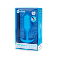 Анальна пробка із зміщеним центром ваги B-Vibe Snug Plug 3 блакитна L