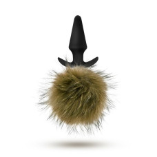 Анальная пробка Blush С Помпоном Pom Plugs Коричневая