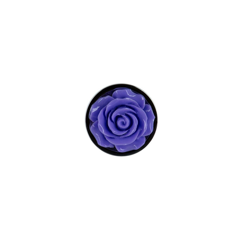 Металлическая анальная пробка Lux Active с розой - Rose Anal Plug - Purple, виброшар в подарок
